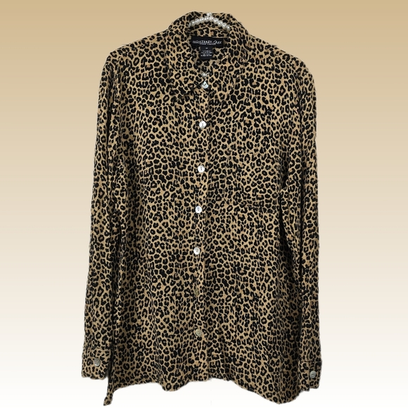 Monterey Bay Button-Down Leopard Print Shirt - Picture 2 of 11